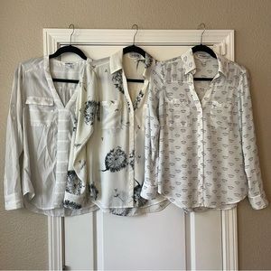 Bundle of Express Portofino Button Down Blouses, Size 4